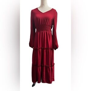 Burgundy Red Maxi Dress